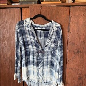 Vintage Havana Blue Plaid Button Down Shirt
